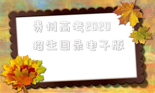 贵州高考2020招生目录电子版,贵州省2020年高考高校招生专业目录电子版