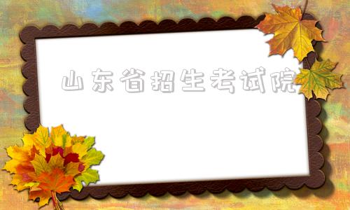 山东省招生考试院,山东省考试院登录入口