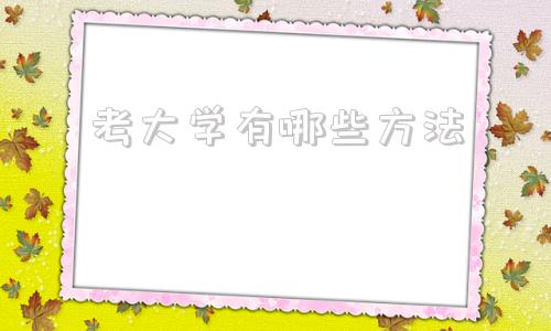 考大学有哪些方法,成人高考可以考哪些大学