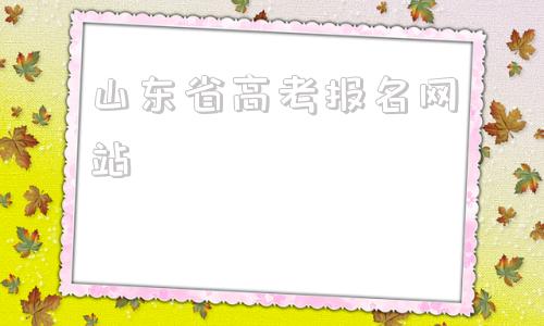 山东省高考报名网站,山东省高考报名网站入口